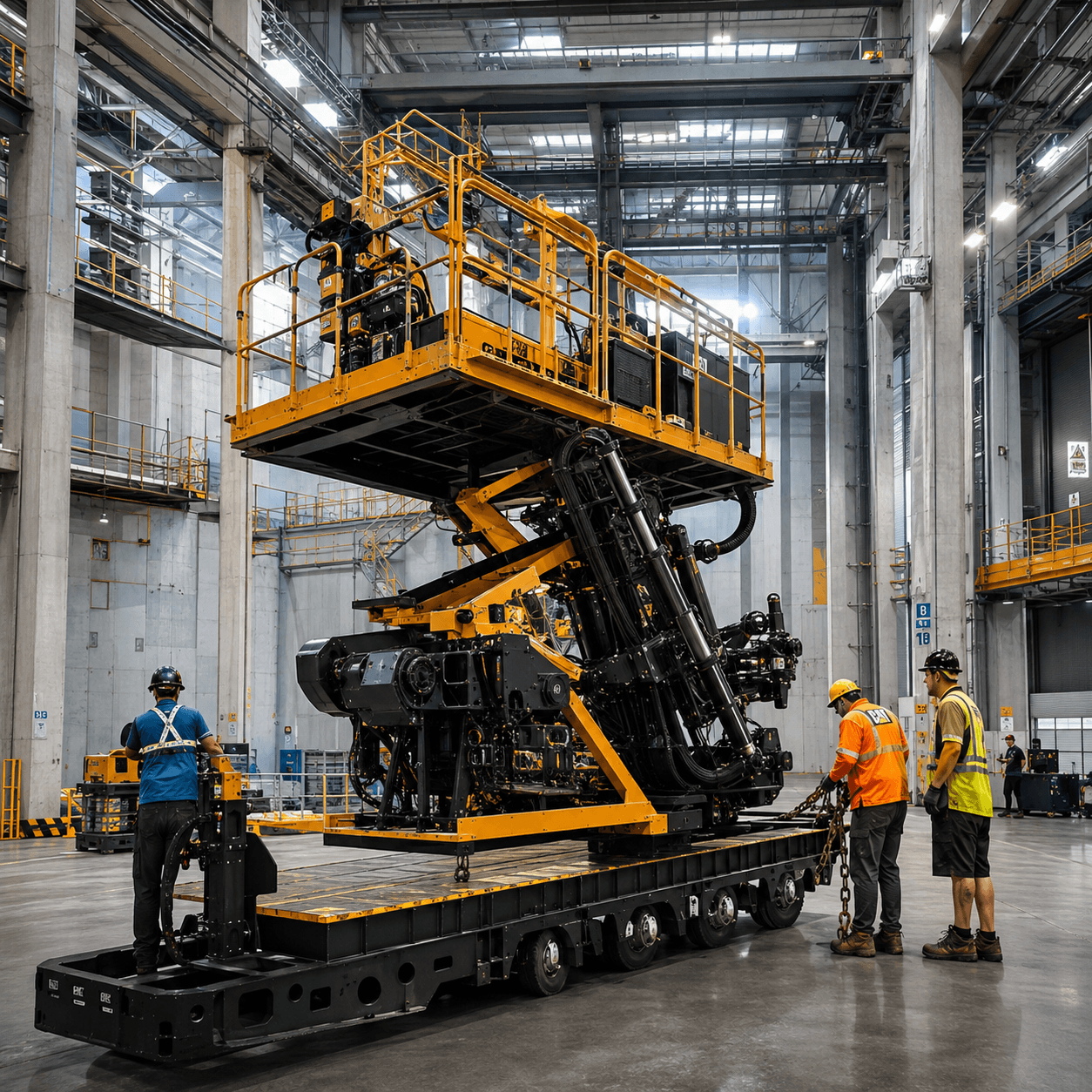 Movimentação de máquina durante operação de mudança industrial